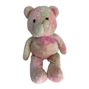 Animal Alley? Chosun Tie Dye Pastel Teddy Bear Plush Pink Yellow Green 16"